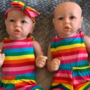 Twin sisters reborn doll